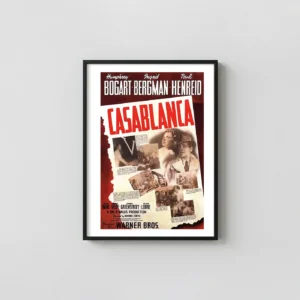 Casablanca | Movie Poster | Classic Vintage Film Wall Movie Posters xe2x80x93 Portrait Frame Wall Art Mockup | MerchFuse
