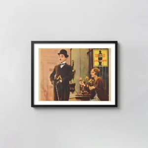 Charlie Chaplin City Lights | Classic Movie Poster | Vintage Wall Movie Posters xe2x80x93 Landscape Frame Wall Art Mockup | MerchFuse