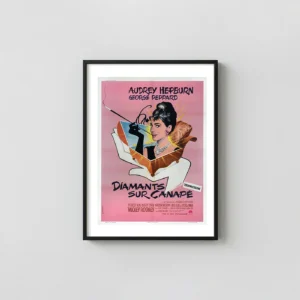 Breakfast at Tiffany's Movie Poster | Audrey Hepburn Vintage Breakfast at Tiffany's Movie Posters xe2x80x93 Portrait Frame Wall Art Mockup | MerchFuse