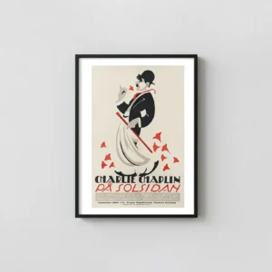 Charlie Chaplin Pa Solsidan | Vintage Movie Poster | Art Deco Movie Posters xe2x80x93 Portrait Frame Wall Art Mockup | MerchFuse