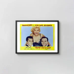 Some Like It Hot | Movie Poster | Vintage Marilyn Monroe Wink Movie Posters xe2x80x93 Landscape Frame Wall Art Mockup | MerchFuse