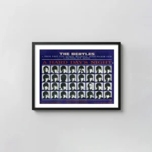 The Beatles A Hard Day's Night | Movie Poster | Iconic 1964 Portrait Grid Cult Classic Movies Posters xe2x80x93 Landscape Frame Wall Art Mockup | MerchFuse