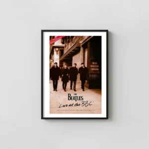 The Beatles 'Live at the BBC' | Music Poster | Vintage Sepia Movie Posters xe2x80x93 Portrait Frame Wall Art Mockup | MerchFuse