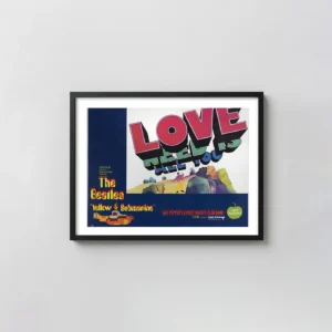 The Beatles Yellow Submarine | Movie Poster | 1968 Psychedelic Love Movie Posters xe2x80x93 Landscape Frame Wall Art Mockup | MerchFuse