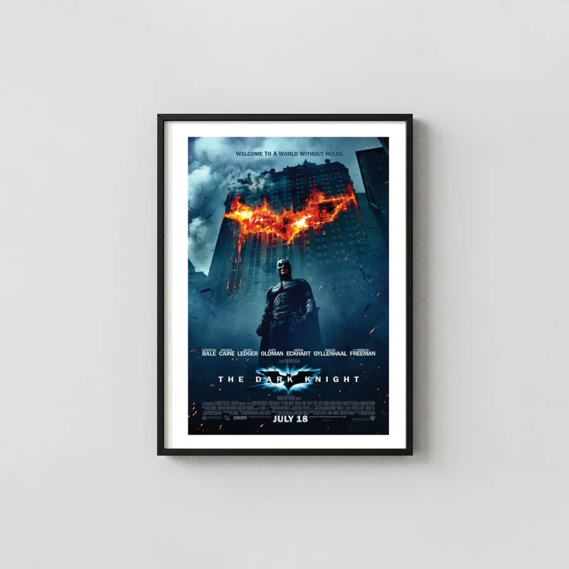The Dark Knight | Movie Poster | Iconic Batman & Flaming Logo Art