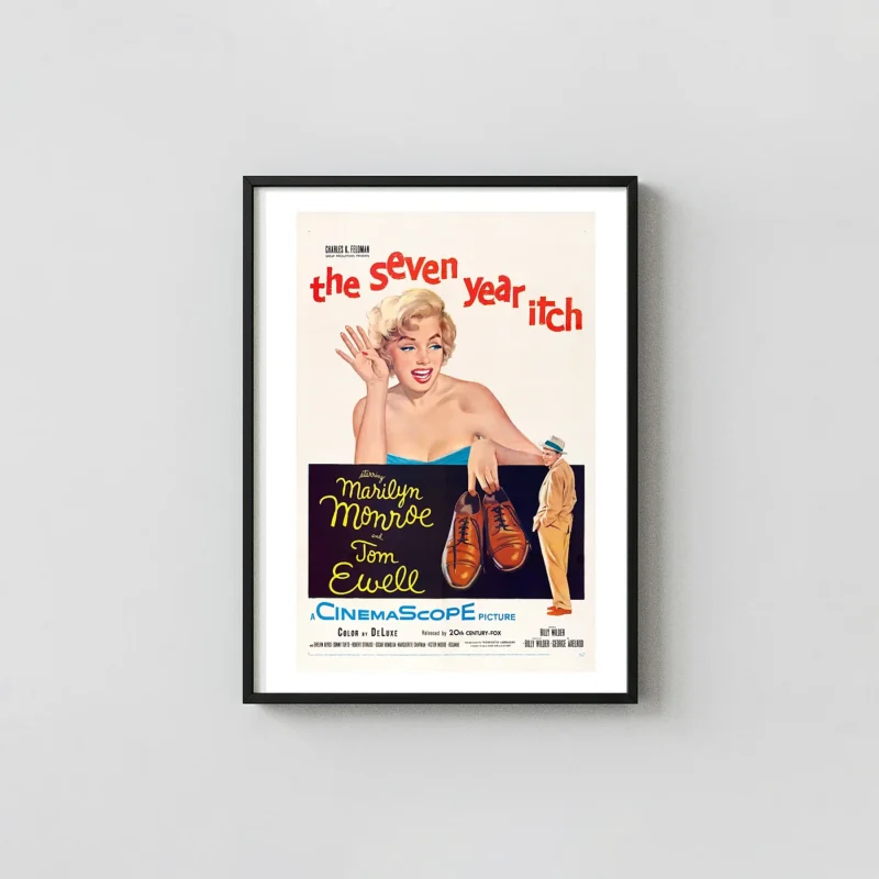 The Seven Year Itch | Movie Poster | Classic Marilyn Monroe Movie Posters xe2x80x93 Portrait Frame Wall Art Mockup | MerchFuse