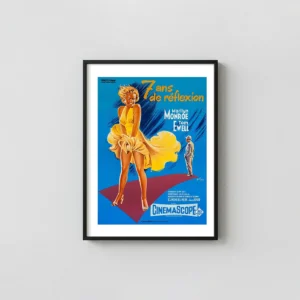 The Seven Year Itch | Movie Poster | Marilyn Monroe Yellow Dress Art Movie Posters xe2x80x93 Portrait Frame Wall Art Mockup | MerchFuse