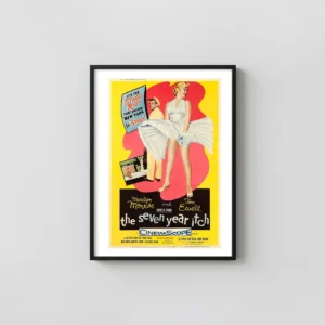The Seven Year Itch | Movie Poster | Iconic Marilyn Monroe Dress Art Movie Posters xe2x80x93 Portrait Frame Wall Art Mockup | MerchFuse