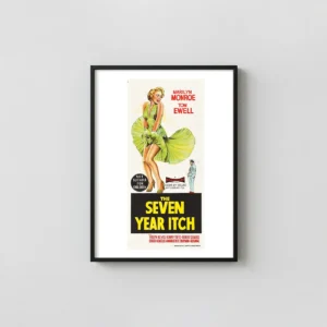 The Seven Year Itch | Movie Poster | Classic Marilyn Monroe Wall Movie Posters xe2x80x93 Portrait Frame Wall Art Mockup | MerchFuse