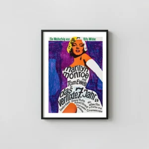 The Seven Year Itch | Movie Poster | German Typographic Movie Posters xe2x80x93 Portrait Frame Wall Art Mockup | MerchFuse
