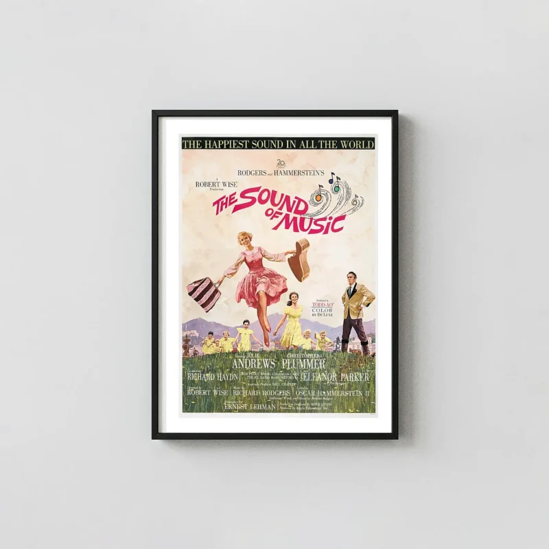 The Sound of Music | Movie Poster | Julie Andrews Vintage Movie Posters xe2x80x93 Portrait Frame Wall Art Mockup | MerchFuse