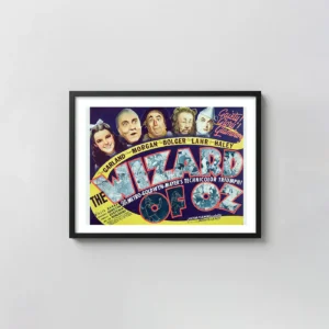 The Wizard of Oz | Movie Poster | 1939 Vintage Lobby Card Art Movie Posters xe2x80x93 Landscape Frame Wall Art Mockup | MerchFuse