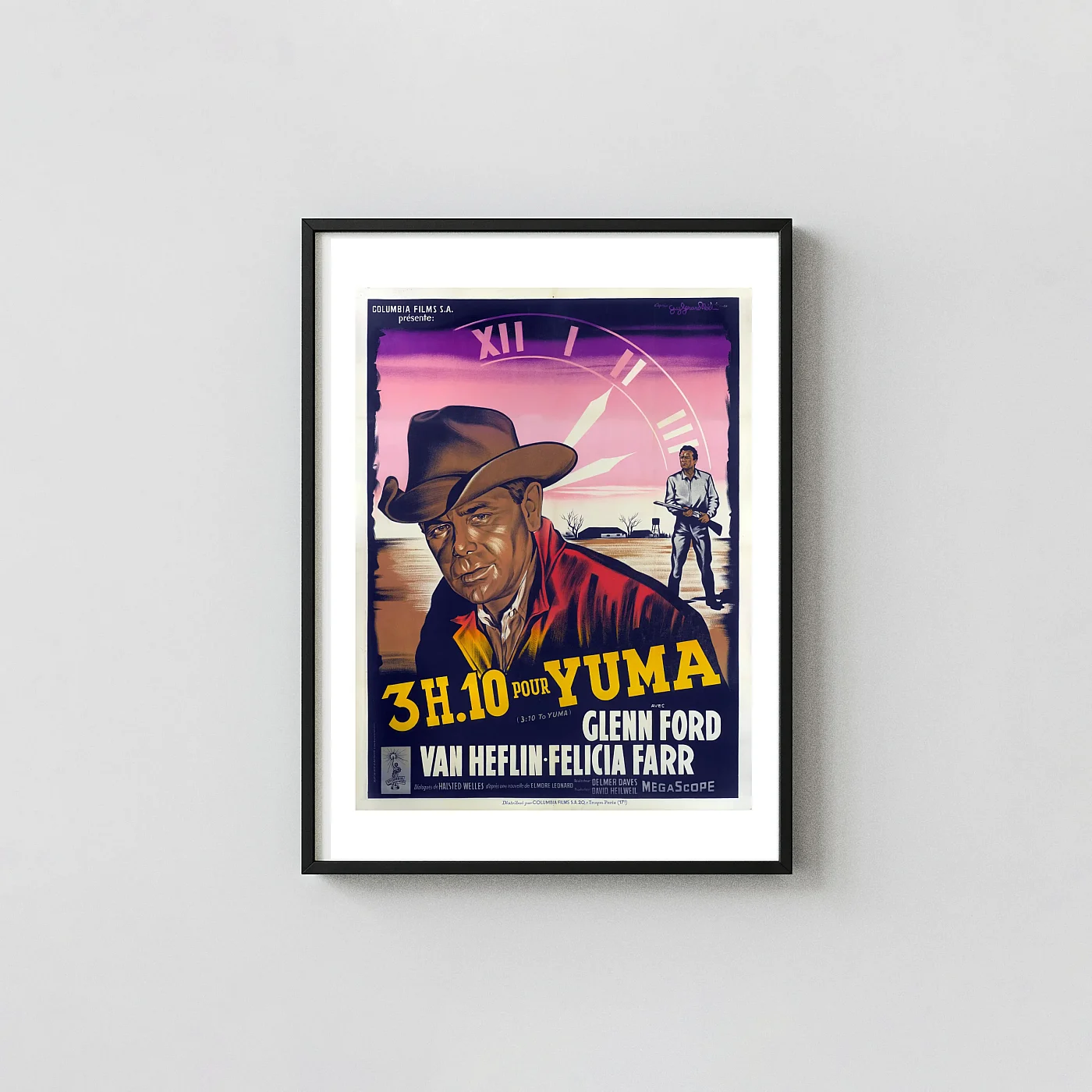 310 to Yuma Vintage Western Movie Poster Dramatic French - movie poster wall art print