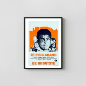 Muhammad Ali 'The Greatest' | Movie Poster | Vintage Orange Wall Movie Posters xe2x80x93 Portrait Frame Wall Art Mockup | MerchFuse