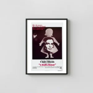 A Doll's House 1973 | Movie Poster | Claire Bloom Doll Silhouette Movie Posters xe2x80x93 Portrait Frame Wall Art Mockup | MerchFuse