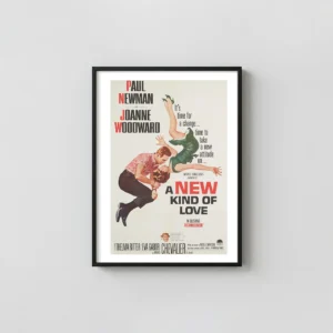 A New Kind of Love | Movie Poster | Vintage Paul Newman & Joanne Woodward Art Movie Posters xe2x80x93 Portrait Frame Wall Art Mockup | MerchFuse