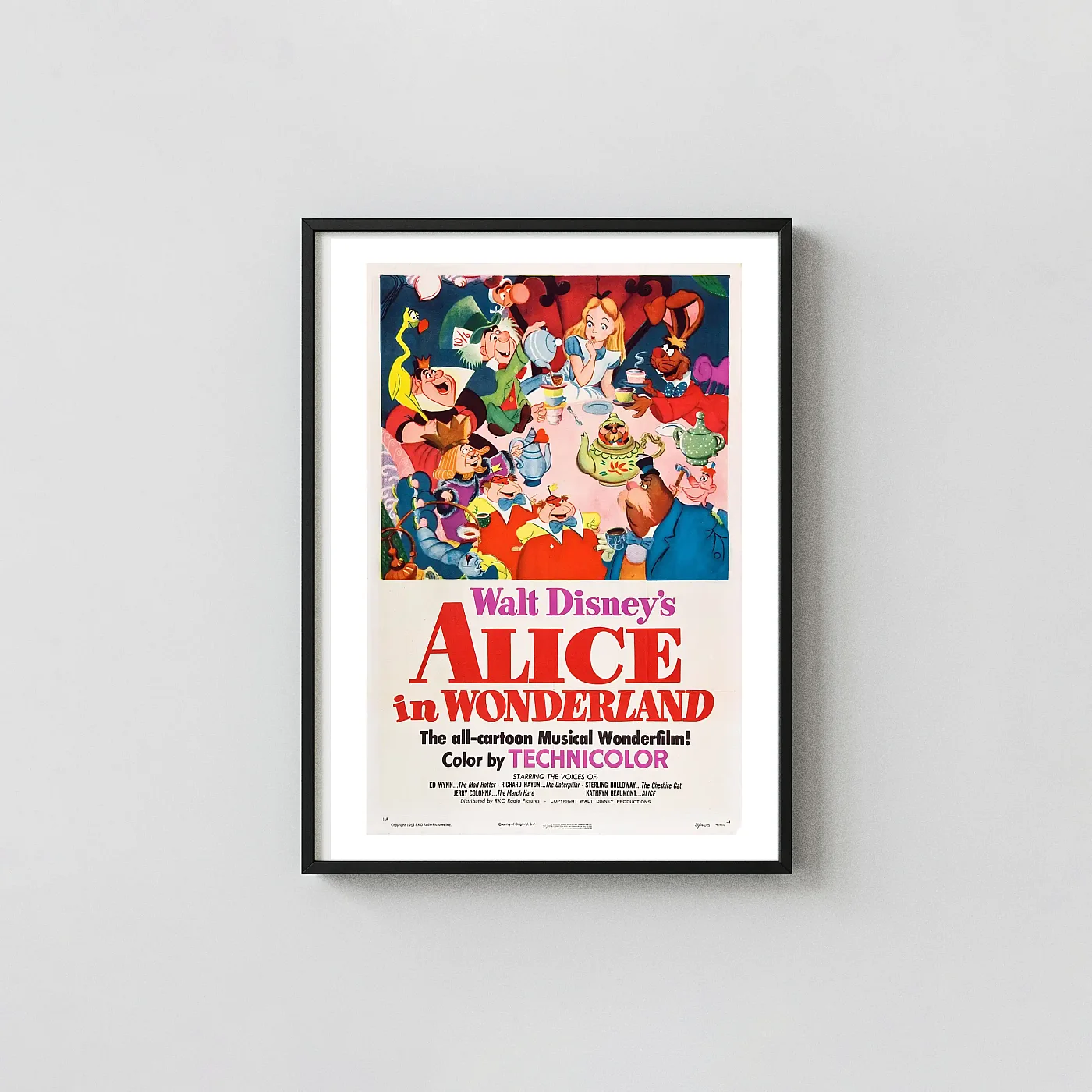 Alice in Wonderland (1951) Movie Poster Vintage Disney Tea Party Art - movie poster wall art print