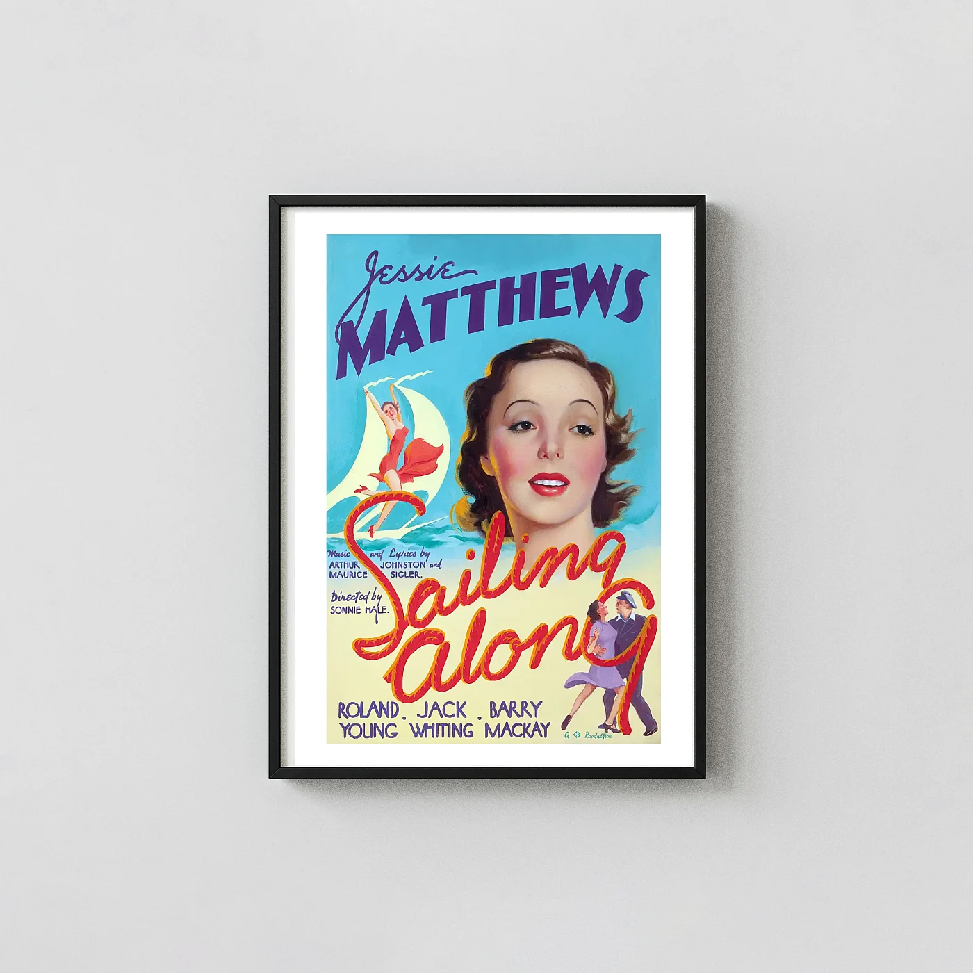 Sailing Along Classic Movie Poster Jessie Matthews 1938 Retro Art - movie poster wall art print