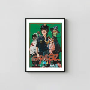 Gorillaz | Music Poster | Humanz Tour Mexico 2018 Movie Posters xe2x80x93 Portrait Frame Wall Art Mockup | MerchFuse