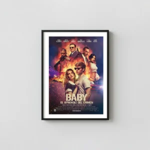 Baby Driver | Movie Poster | Ensemble Cast & Explosive Action & Adventure Movie Posters xe2x80x93 Portrait Frame Wall Art Mockup | MerchFuse