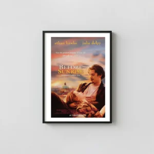 Before Sunrise | Movie Poster | Jesse & Céline Romantic Movie Posters xe2x80x93 Portrait Frame Wall Art Mockup | MerchFuse