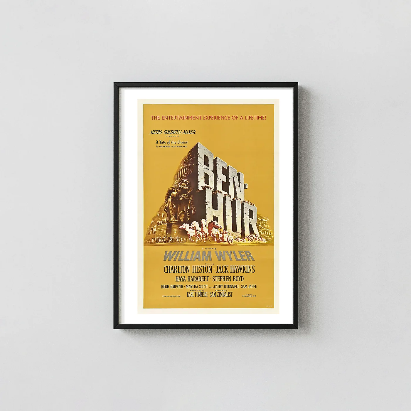 Ben-Hur | Movie Poster | Classic Chariot Race Wall Movie Posters xe2x80x93 Portrait Frame Wall Art Mockup | MerchFuse