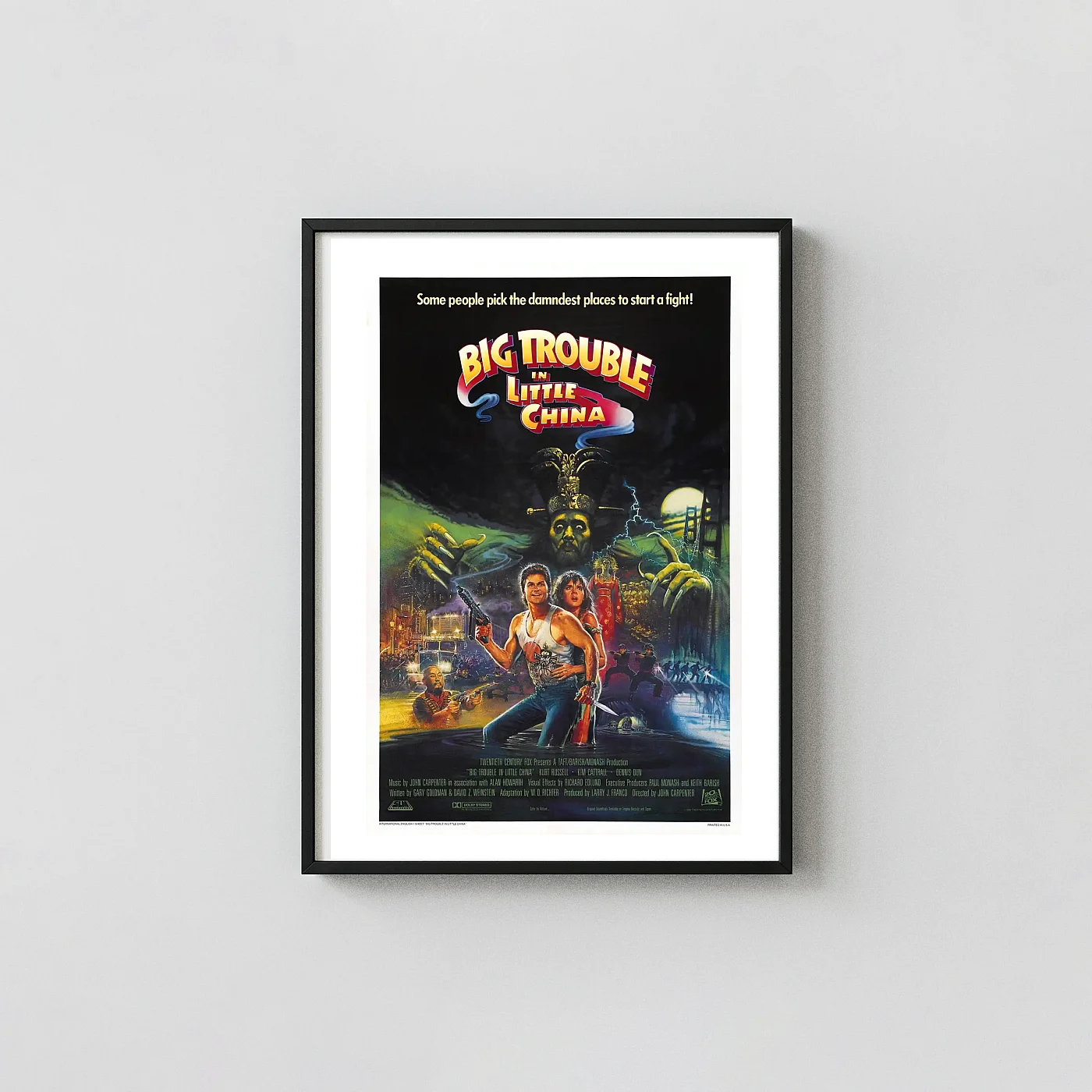 Big Trouble in Little China | Movie Poster | Retro 80s Action Big Trouble in Little China Movie Posters xe2x80x93 Portrait Frame Wall Art Mockup | MerchFuse