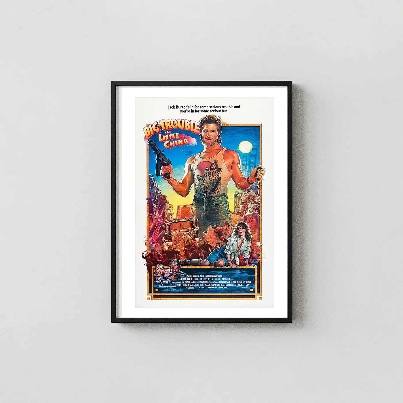 Big Trouble in Little China | Movie Poster | Original 1986 Cult Classic Art Big Trouble in Little China Movie Posters xe2x80x93 Portrait Frame Wall Art Mockup | MerchFuse
