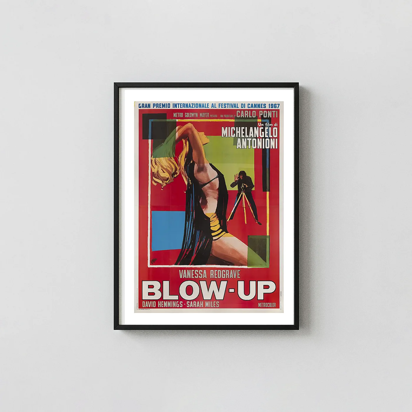 Blow-Up | Movie Poster | 1966 Vintage Pop Art Design Animation and Anime Posters xe2x80x93 Portrait Frame Wall Art Mockup | MerchFuse