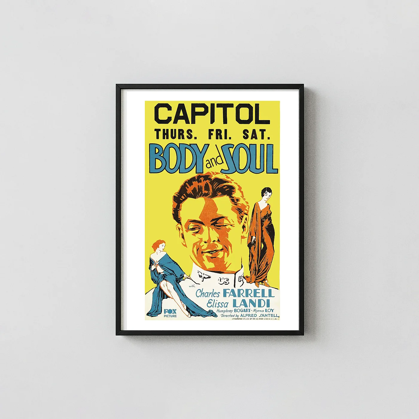 Body And Soul (1931) | Vintage Movie Poster | Yellow Wall Art Print Body And Soul (1931) | Vintage Movie Poster | Yellow Wall Animation And Anime Posters Xe2X80X93 Portrait Frame Wall Art Mockup | Merchfuse