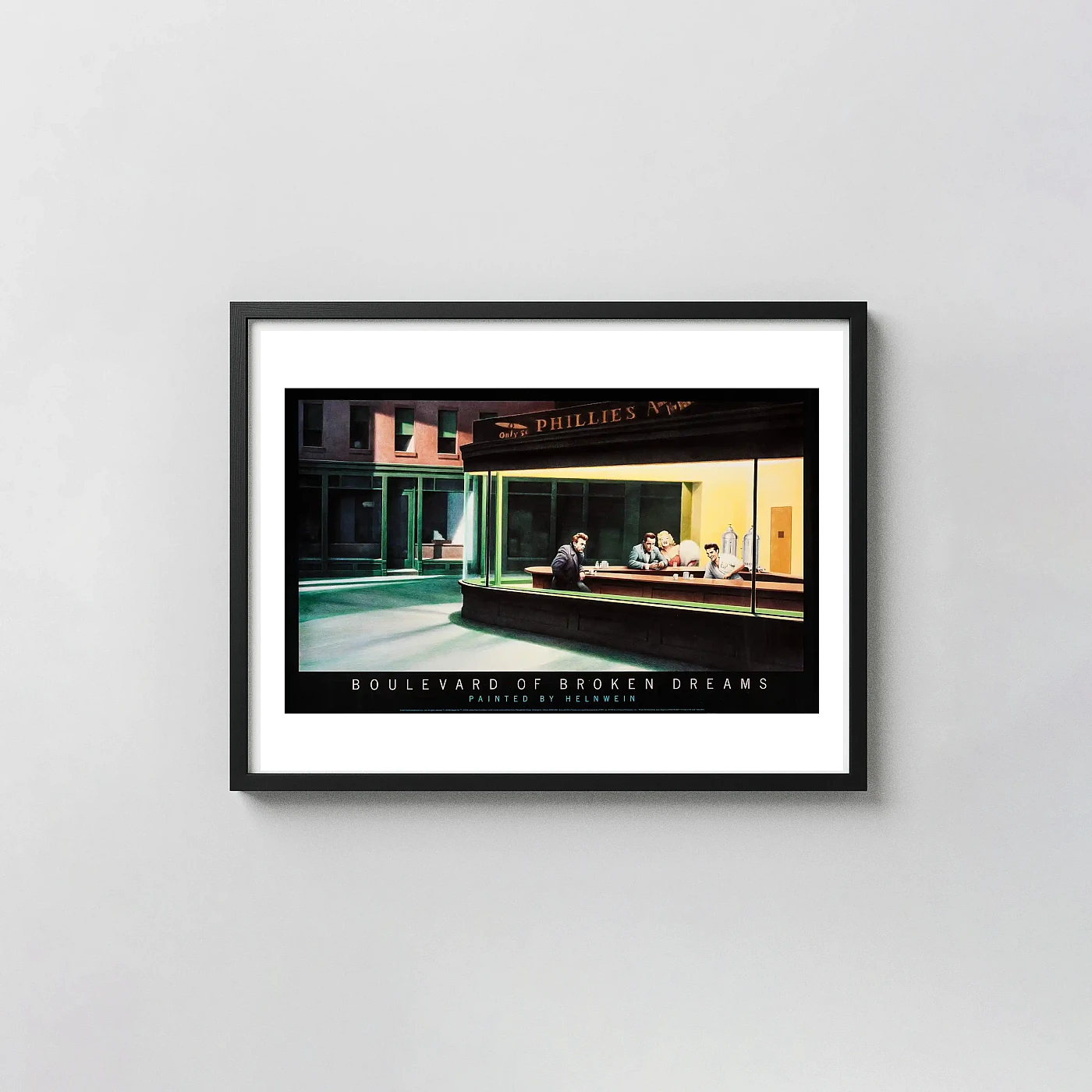Boulevard of Broken Dreams | Helnwein Fine Art Print | James Dean Marilyn Monroe Movie Posters xe2x80x93 Landscape Frame Wall Art Mockup | MerchFuse