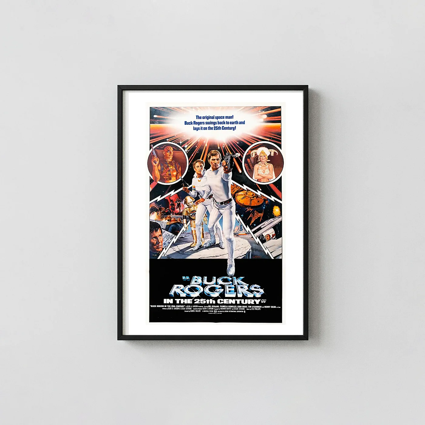 Buck Rogers in the 25th Century | Movie Poster | 70s Retro Sci-Fi Movie Posters xe2x80x93 Portrait Frame Wall Art Mockup | MerchFuse