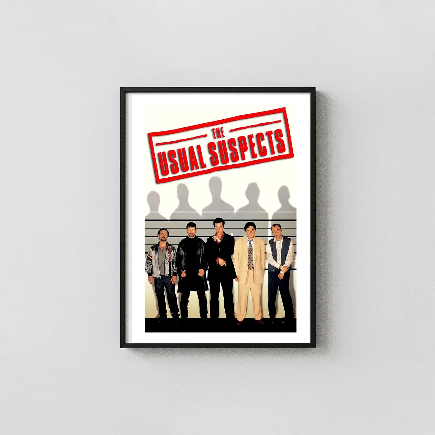 The Usual Suspects | Movie Poster | Iconic Police Lineup Wall Art The Usual Suspects | Movie Poster | Iconic Police Lineup Movie Posters Xe2X80X93 Portrait Frame Wall Art Mockup | Merchfuse