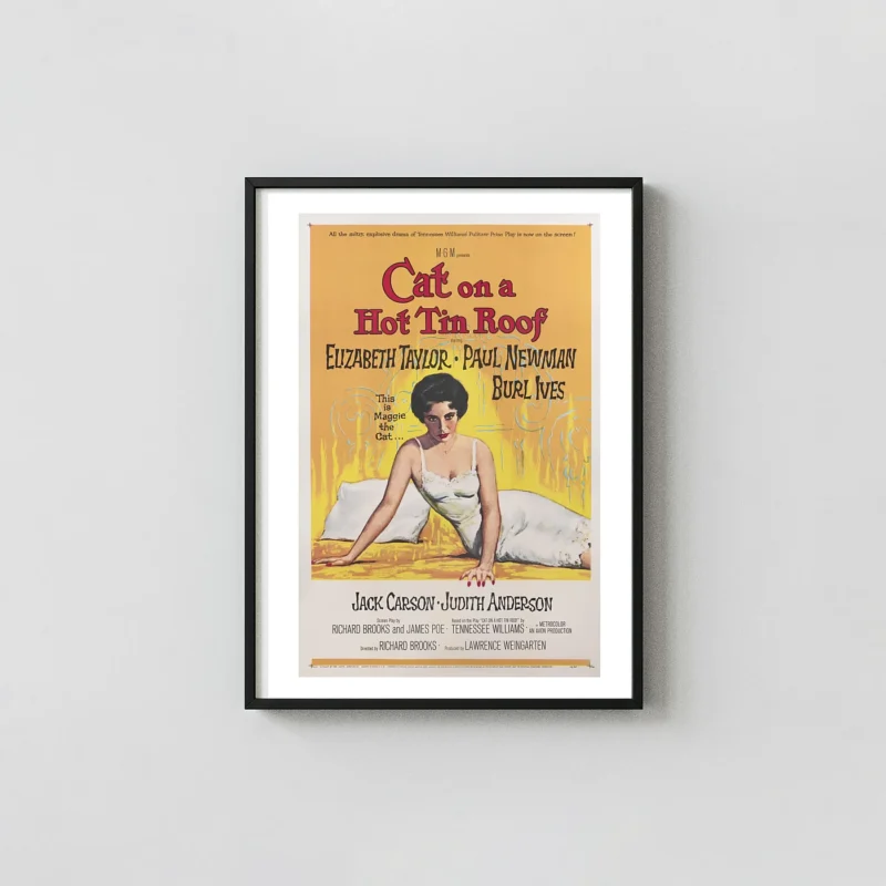 Cat on a Hot Tin Roof | Movie Poster | Elizabeth Taylor Vintage Art Print
