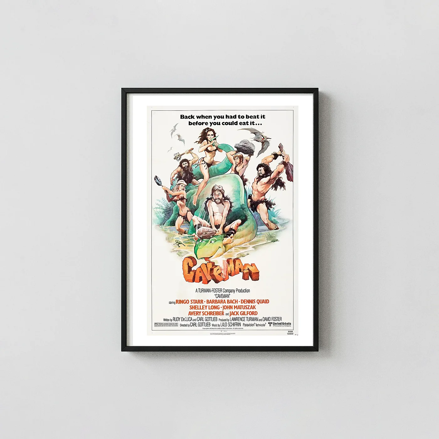 Caveman (1981) | Movie Poster | Ringo Starr Retro Comedy Wall Art Caveman (1981) | Movie Poster | Ringo Starr Retro Comedy Movie Posters Xe2X80X93 Portrait Frame Wall Art Mockup | Merchfuse