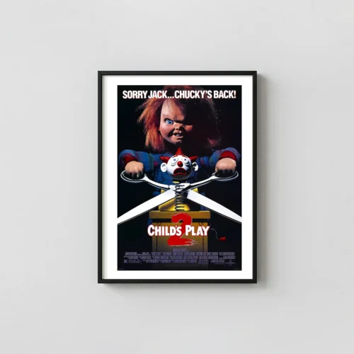 Child's Play 2 (1990) | Horror Movie Poster | Chucky's Back Vintage Art Print