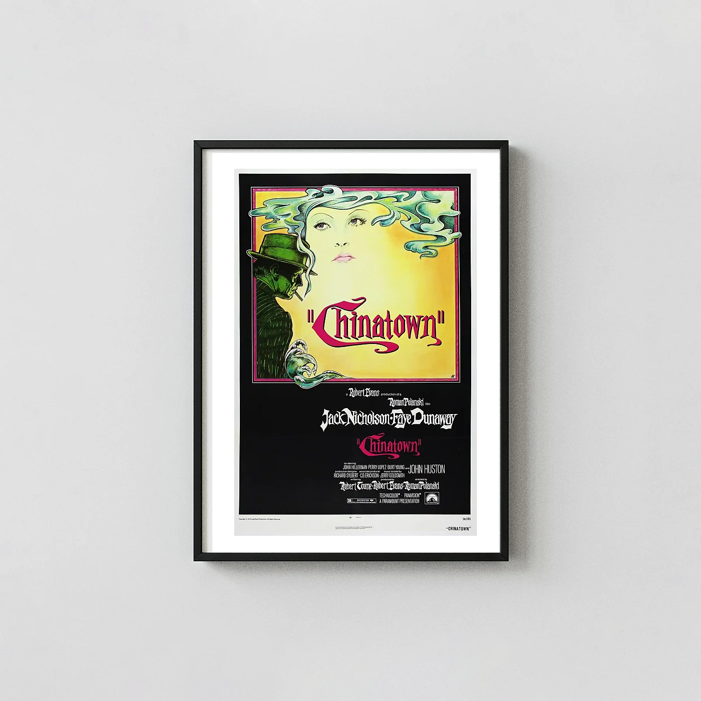 Chinatown (1974) | Classic Movie Poster | Neo-Noir Vintage Illustration Chinatown (1974) | Classic Movie Poster | Neo-Noir Vintage Illustration Movie Posters Xe2X80X93 Portrait Frame Wall Art Mockup | Merchfuse