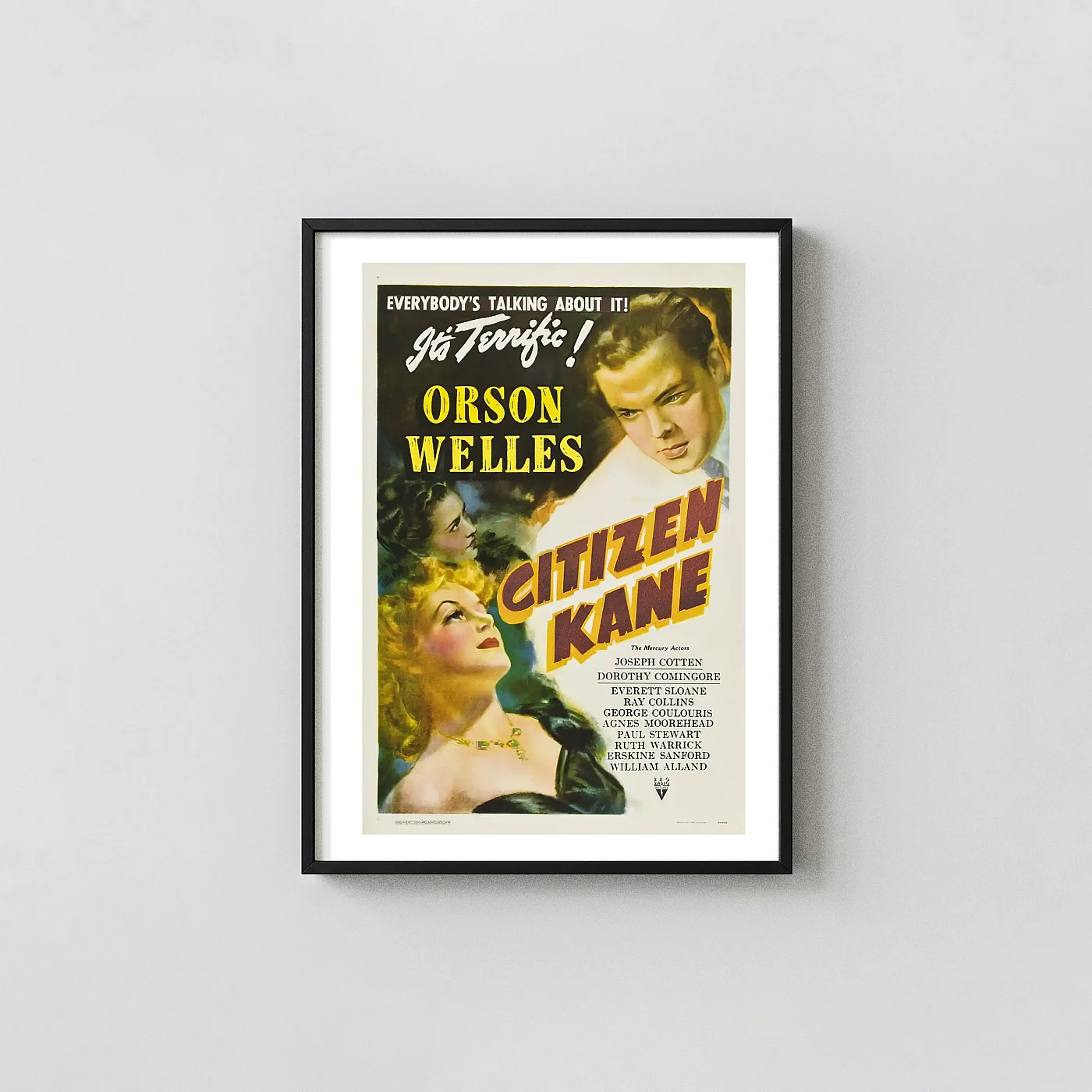 Citizen Kane | Movie Poster | Original 1941 Orson Welles Vintage Wall Citizen Kane Movie Posters xe2x80x93 Portrait Frame Wall Art Mockup | MerchFuse