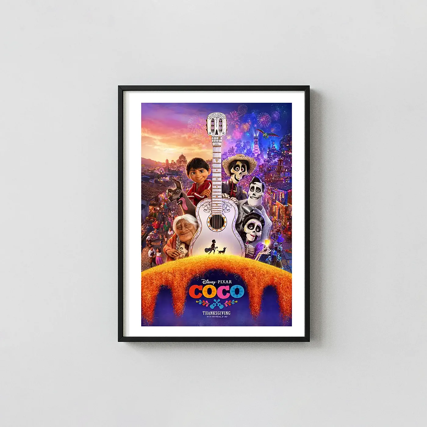 Coco | Movie Poster | Land of the Dead Family Portrait Art Animation and Anime Posters xe2x80x93 Portrait Frame Wall Art Mockup | MerchFuse