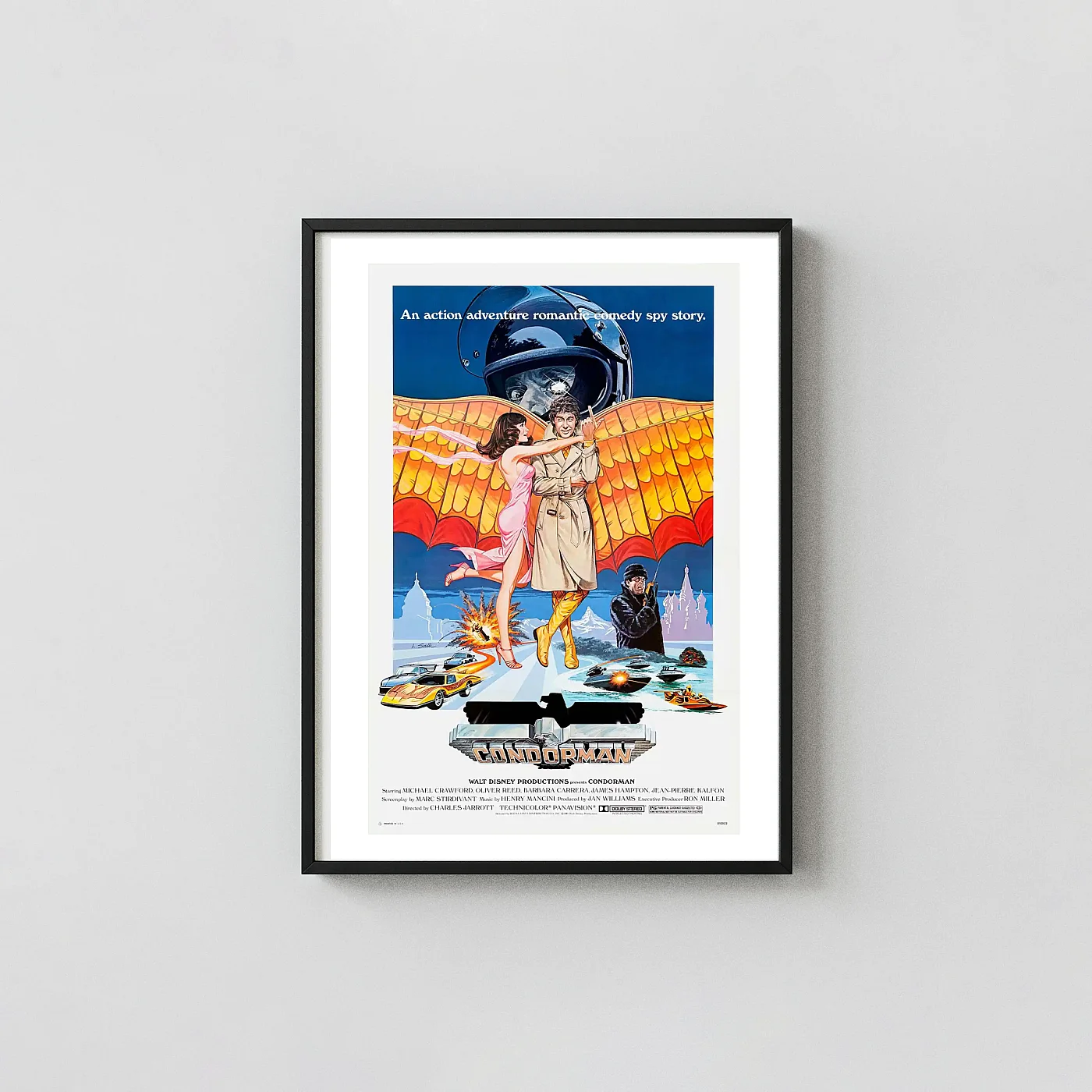 Condorman | Movie Poster | Original 1981 Vintage Disney Movie Posters xe2x80x93 Portrait Frame Wall Art Mockup | MerchFuse