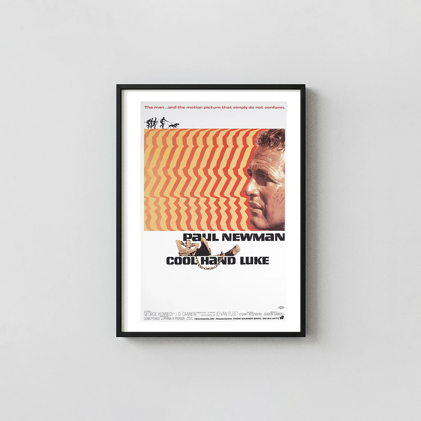 Cool Hand Luke | Movie Poster | Paul Newman Profile Vintage Movie Posters xe2x80x93 Portrait Frame Wall Art Mockup | MerchFuse