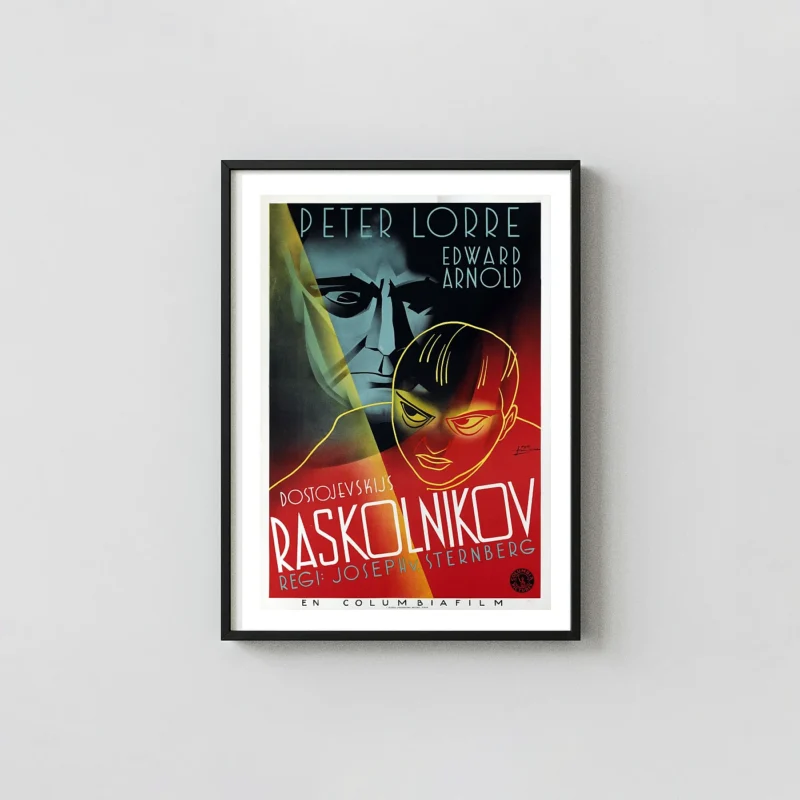 Crime and Punishment (1935) | Movie Poster | Art Deco Vintage Film Art