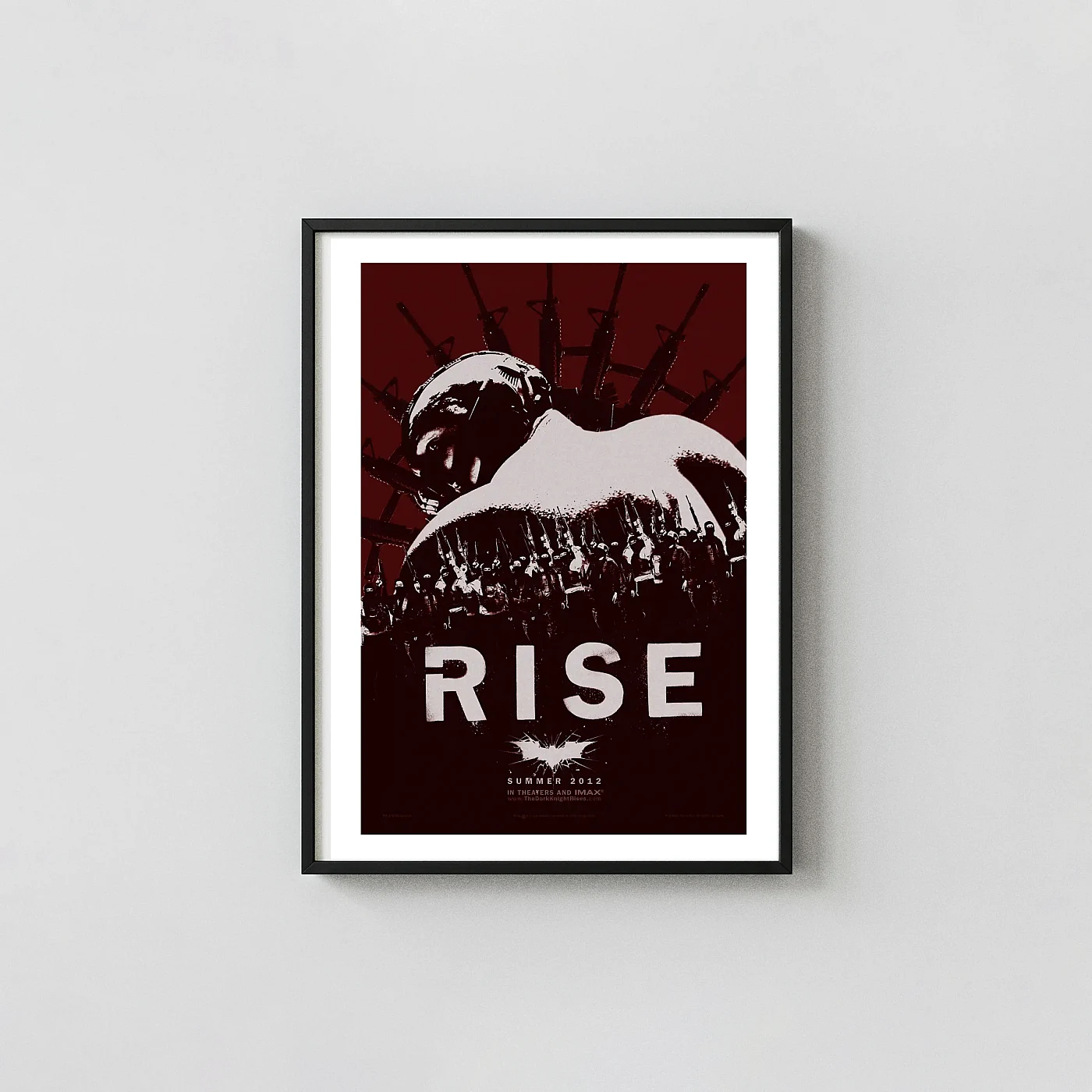 The Dark Knight Rises | Movie Poster | Bane "Rise" Variant Action & Adventure Movie Posters xe2x80x93 Portrait Frame Wall Art Mockup | MerchFuse