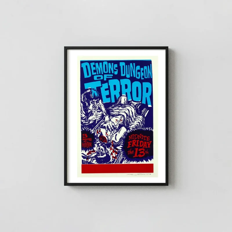 Demons Dungeon of Terror | Horror Poster Print | Retro B-Movie Wall Art