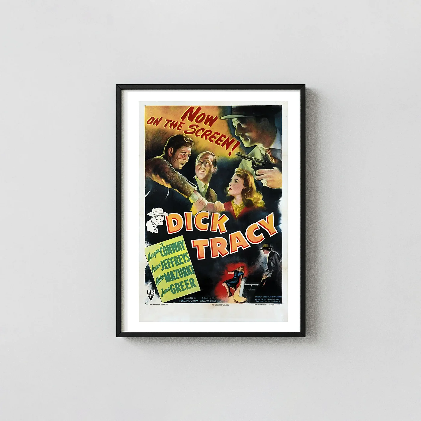 Dick Tracy 1945 | Vintage Film Noir Movie Poster | Classic Wall Art Dick Tracy 1945 | Vintage Film Noir Movie Poster | Classic Movie Posters Xe2X80X93 Portrait Frame Wall Art Mockup | Merchfuse