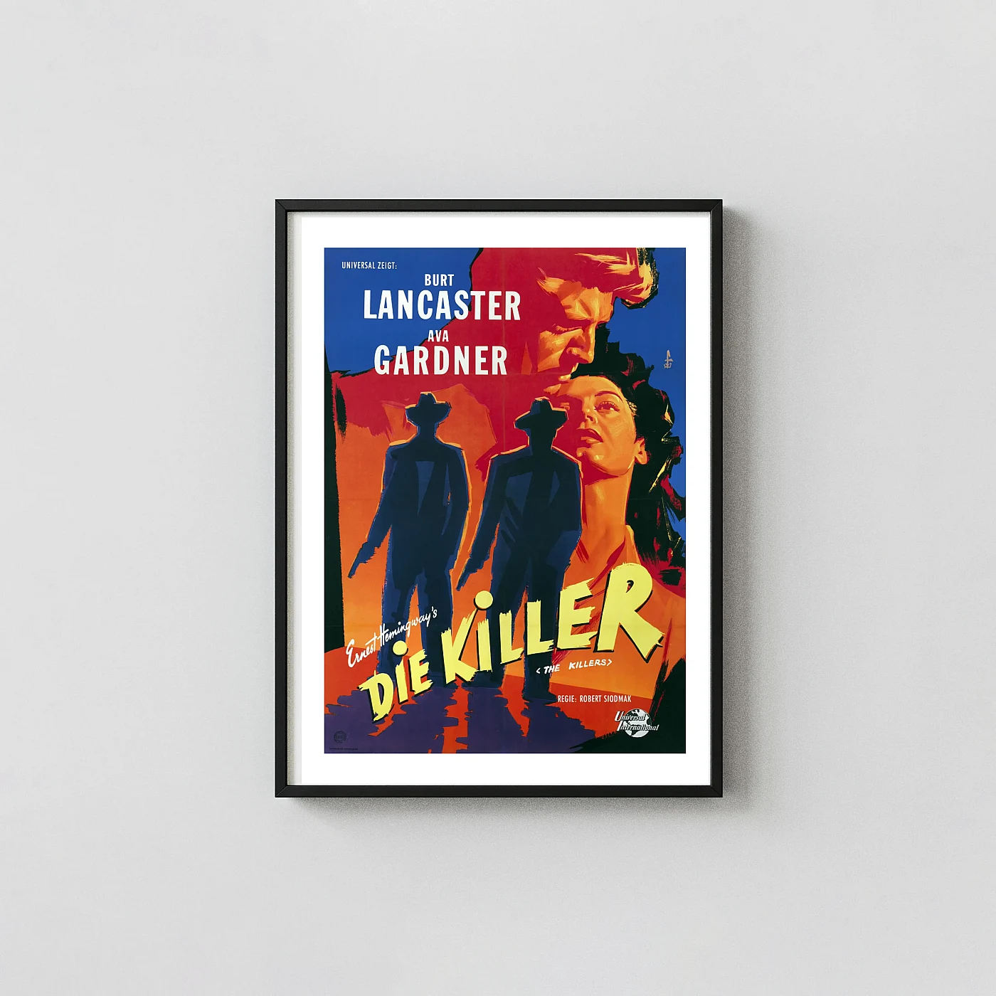 The Killers (1946) | Movie Poster | Burt Lancaster Film Noir Wall Art The Killers (1946) | Movie Poster | Burt Lancaster Film Noir Movie Posters Xe2X80X93 Portrait Frame Wall Art Mockup | Merchfuse