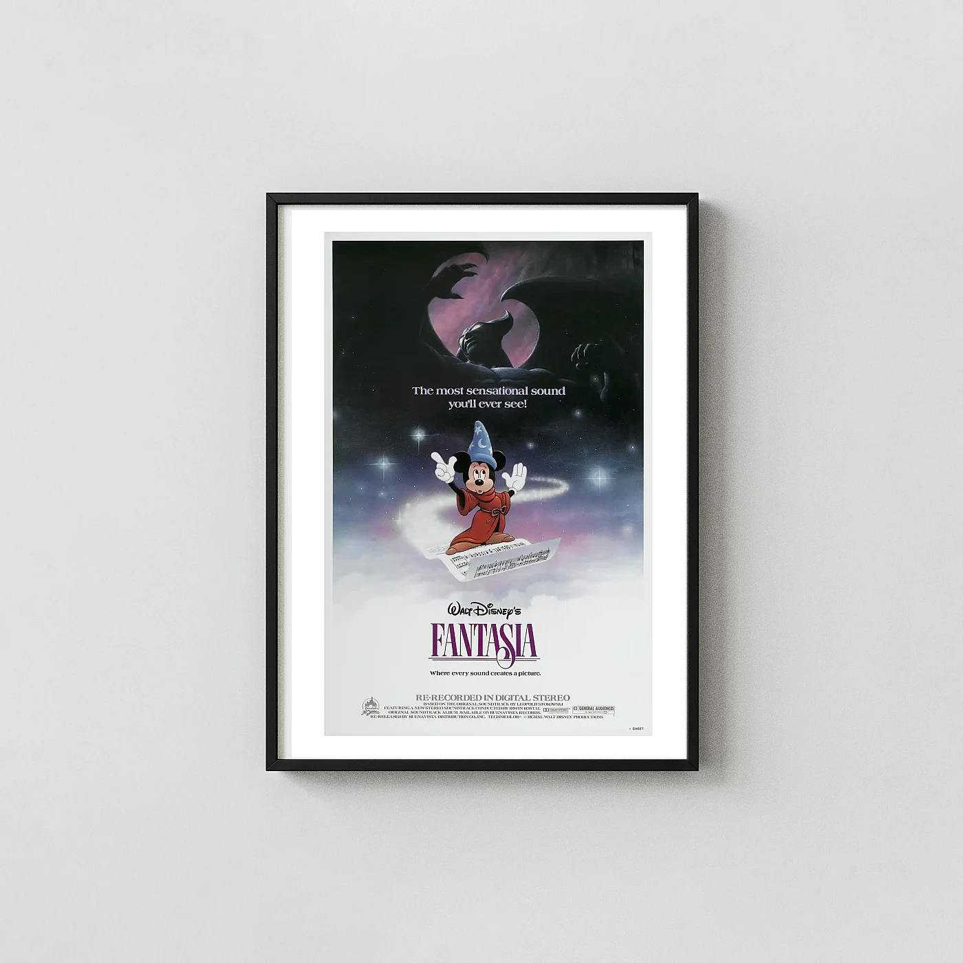 Fantasia | Disney Movie Poster | Sorcerer Mickey &Amp; Chernabog Art Print Fantasia | Disney Movie Poster | Sorcerer Mickey &Amp; Chernabog Animation And Anime Posters Xe2X80X93 Portrait Frame Wall Art Mockup | Merchfuse