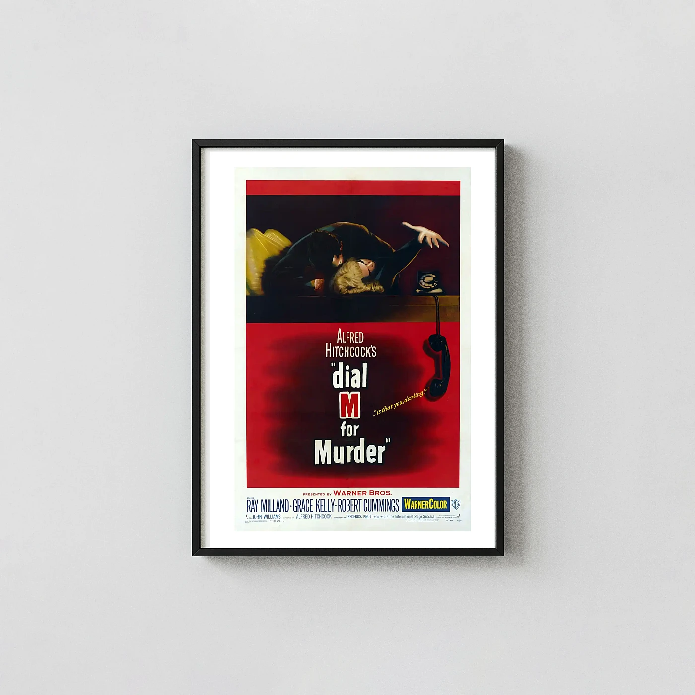 Dial M For Murder | Movie Poster | Vintage Hitchcock Thriller Print Dial M For Murder | Movie Poster | Vintage Hitchcock Thriller Movie Posters Xe2X80X93 Portrait Frame Wall Art Mockup | Merchfuse
