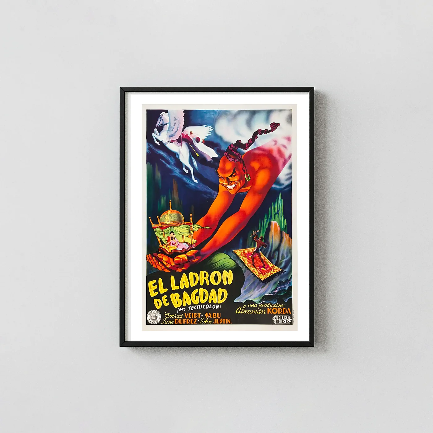 The Thief of Bagdad Movie Poster Vintage Technicolor Fantasy Art - movie poster wall art print