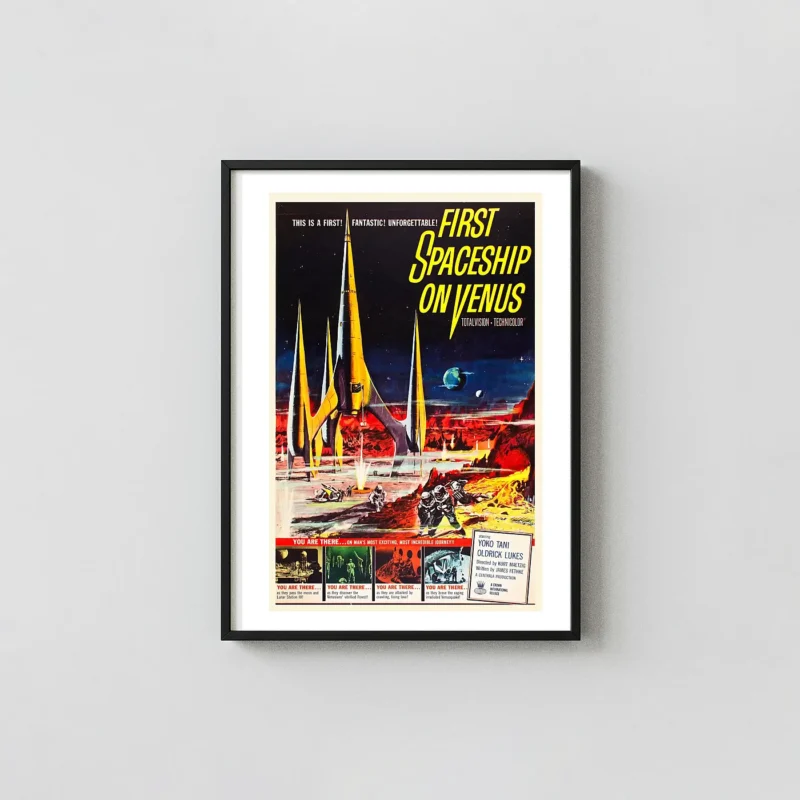 First Spaceship on Venus | Vintage Movie Poster | Retro Sci-Fi Rocket Art